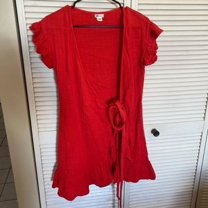 Billabong red wrap around dress